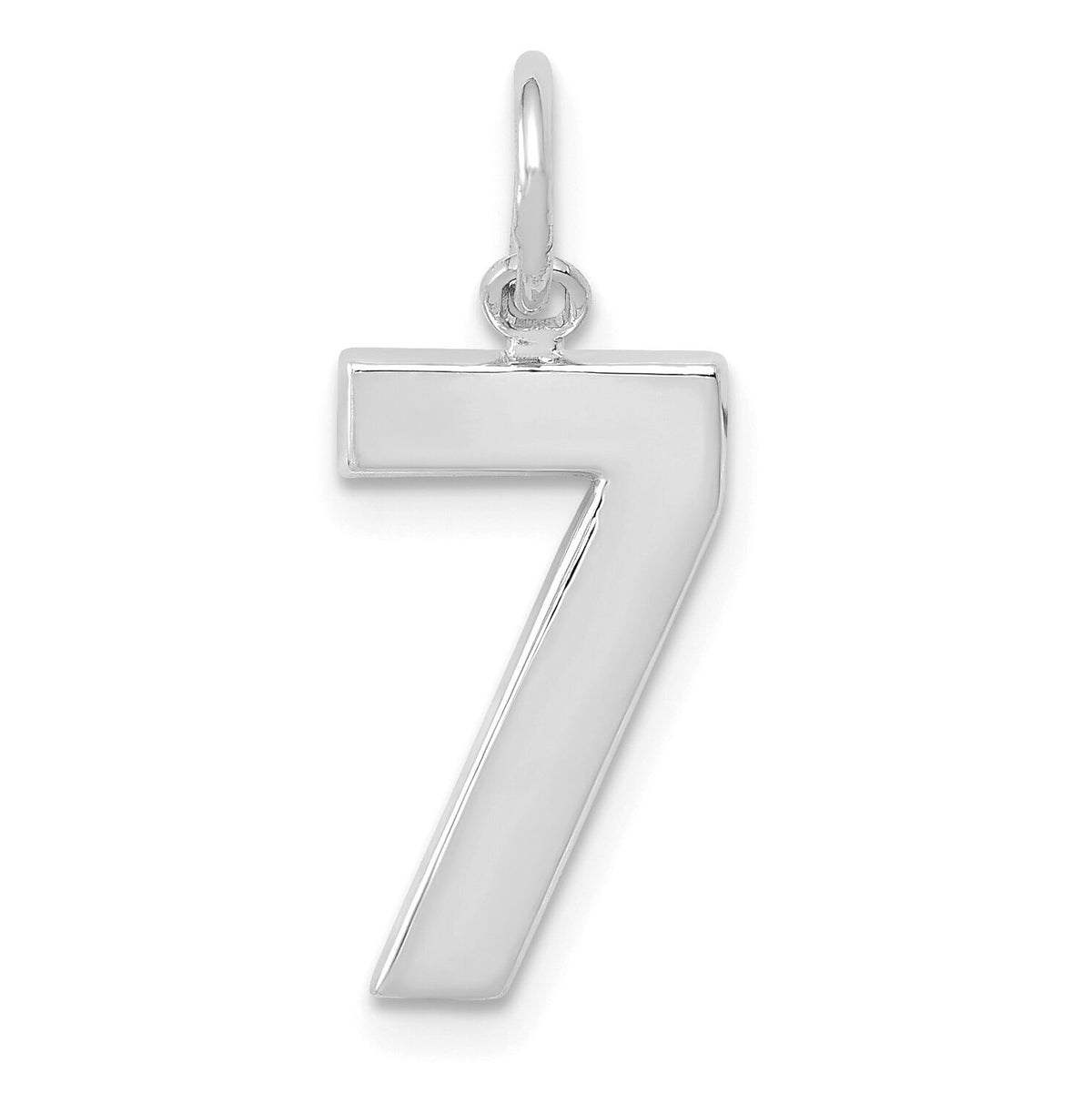 14kw Medium Polished Number 7 Charm-WMP07