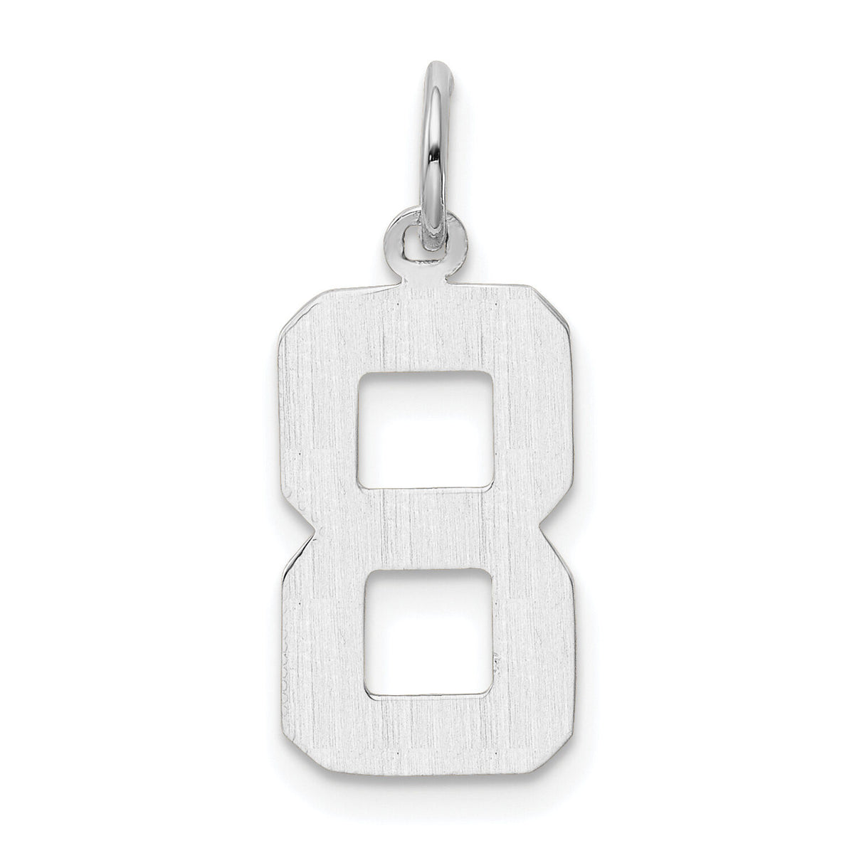 14kw Medium Polished Number 8 Charm-WMP08