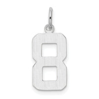 14kw Medium Polished Number 8 Charm-WMP08