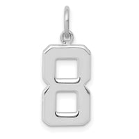 14kw Medium Polished Number 8 Charm-WMP08