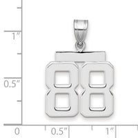 14kw Medium Polished Number 88 Charm-WMP88