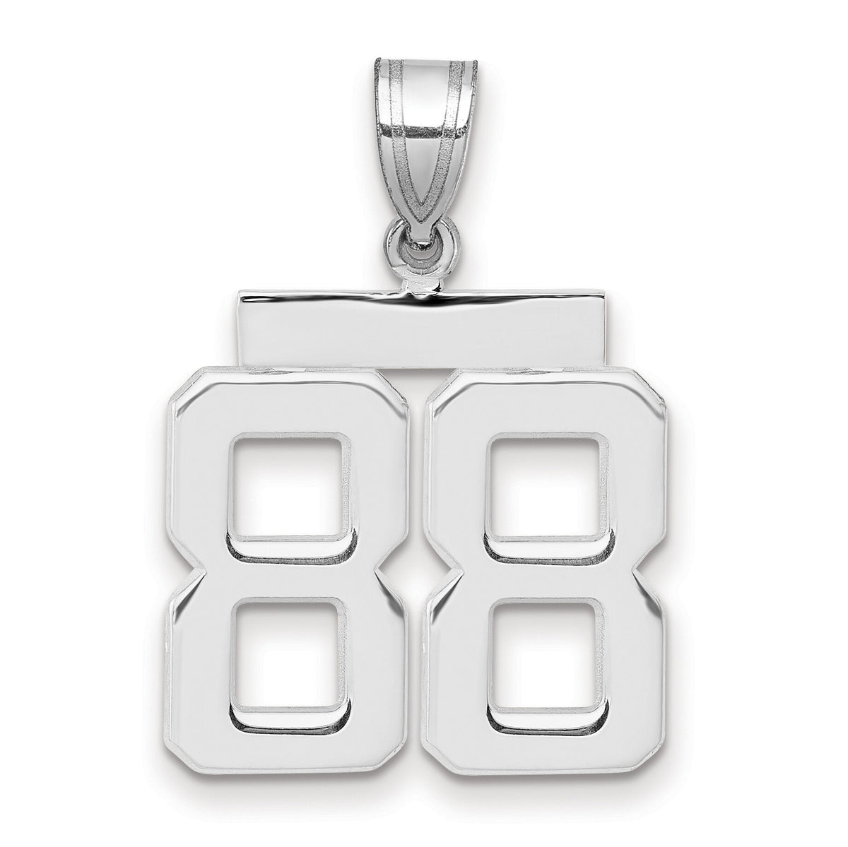 14kw Medium Polished Number 88 Charm-WMP88