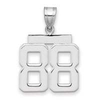 14kw Medium Polished Number 88 Charm-WMP88