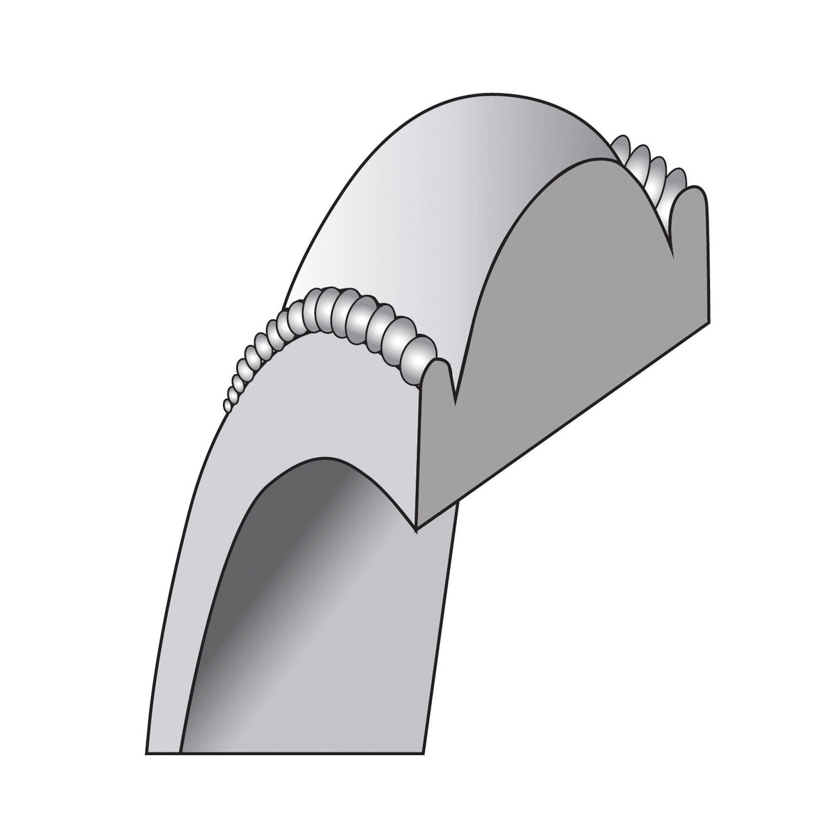 14KW 8mm Milgrain Half Round Band-WM080