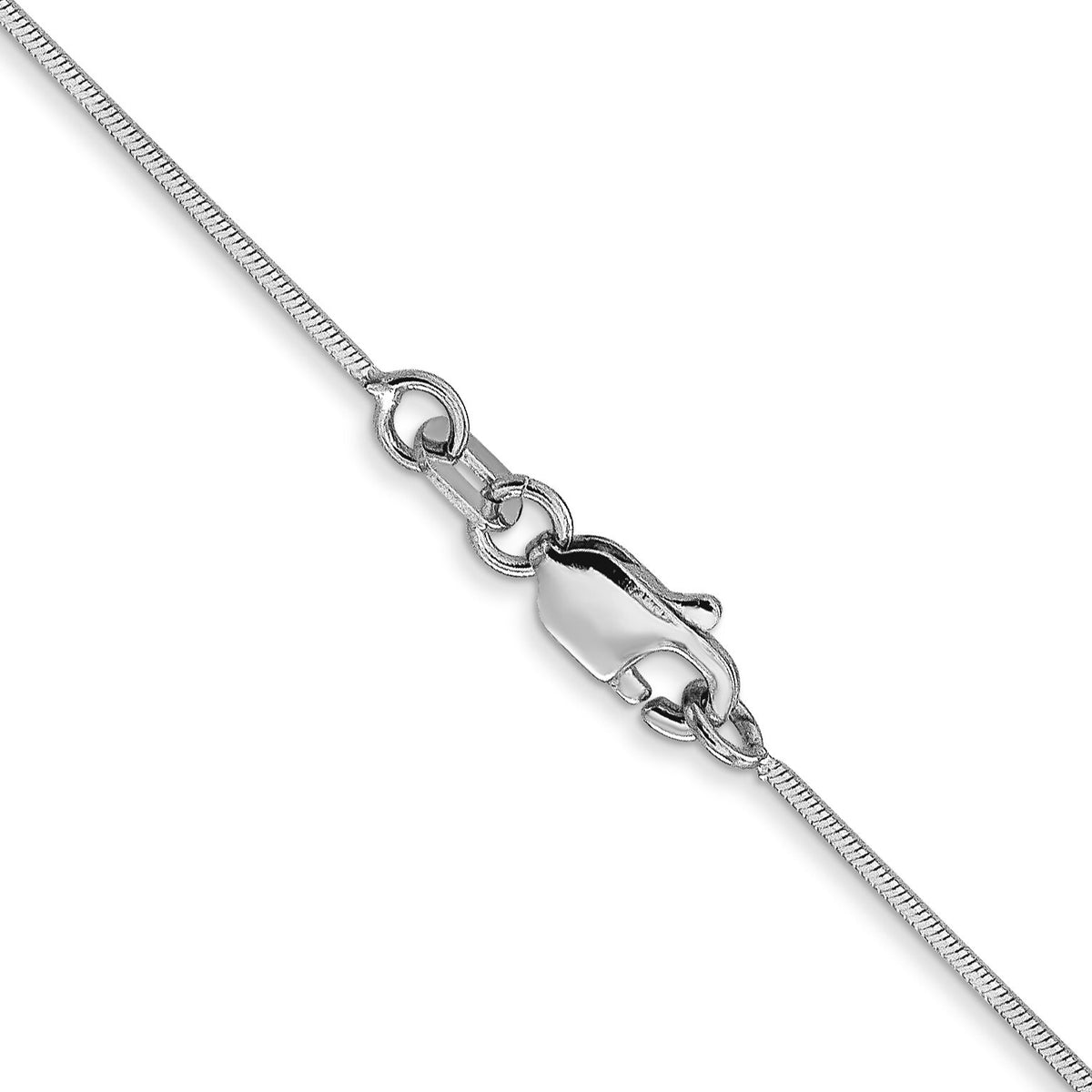 14k White Gold .6mm Octagonal Snake Chain-WOS080-16