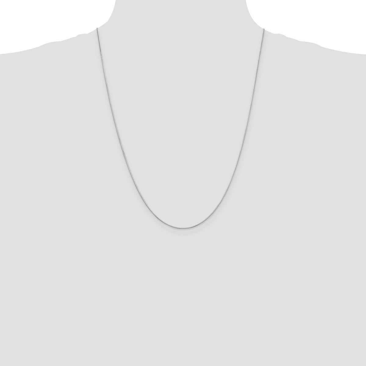 14k White Gold .6mm Octagonal Snake Chain-WOS080-24