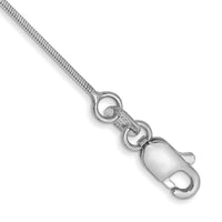 14k White Gold .6mm Octagonal Snake Chain Anklet-WOS080-10