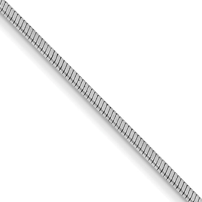 14k White Gold .6mm Octagonal Snake Chain-WOS080-24