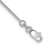 14k White Gold .8mm Octagonal Snake Chain Anklet-WOS100-10