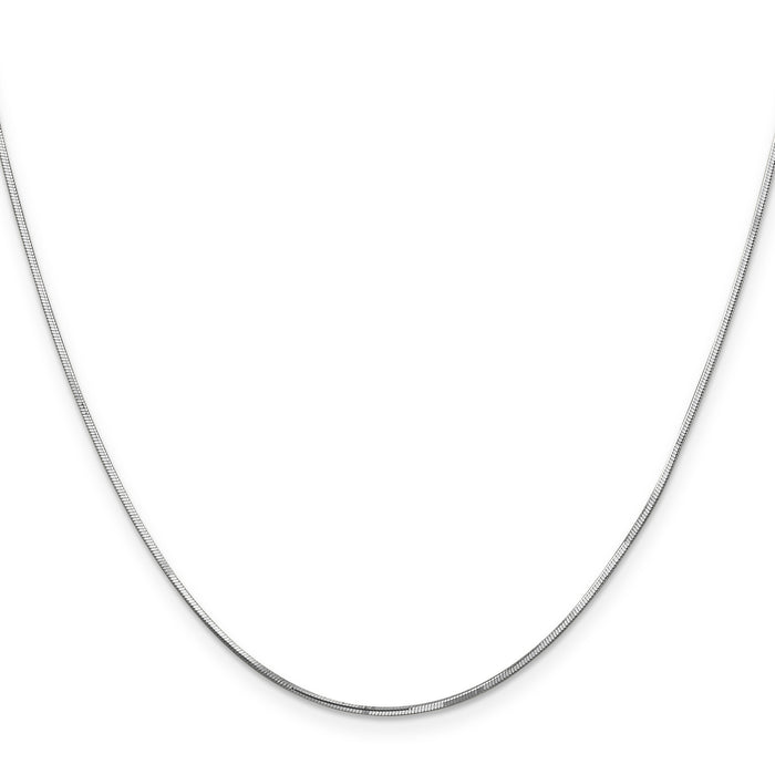 14k White Gold .9mm Octagonal Snake Chain-WOS120-18