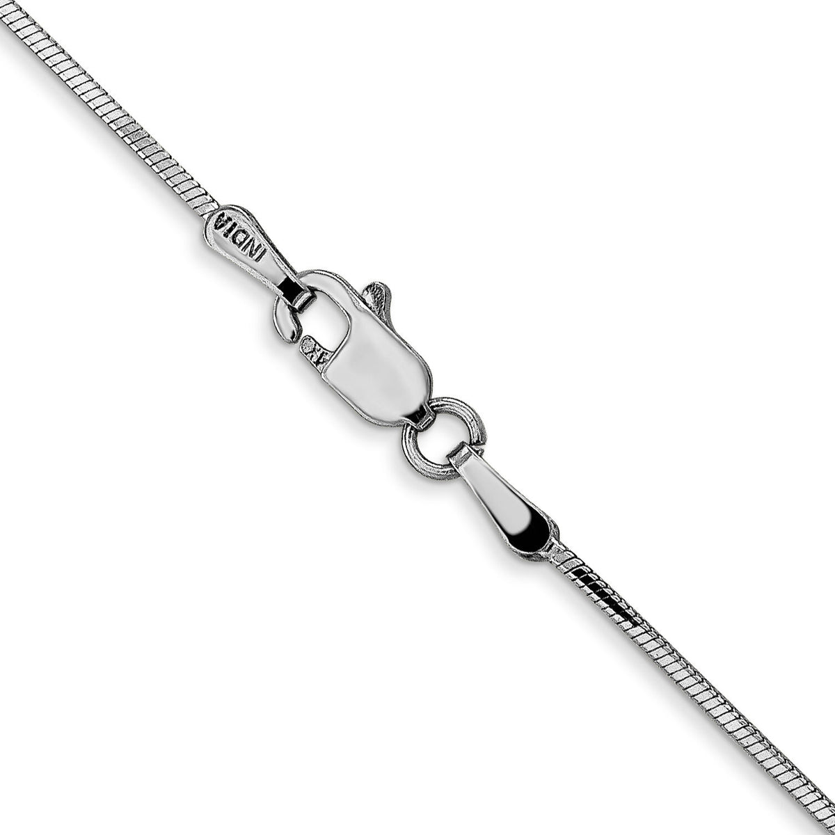14k White Gold .9mm Octagonal Snake Chain-WOS120-16