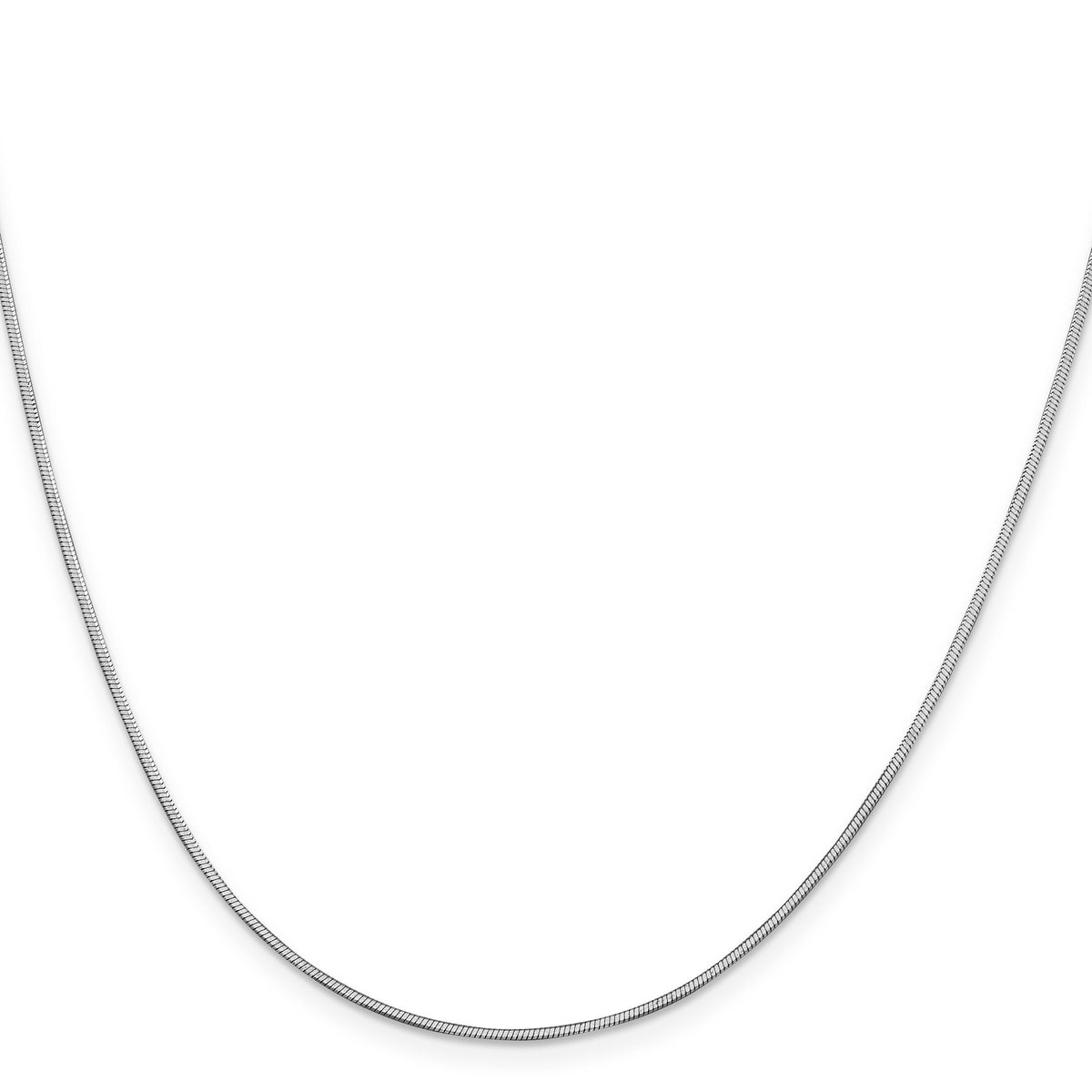 14k White Gold 1mm Octagonal Snake Chain-WOS150-20