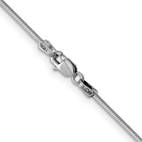 14k White Gold 1mm Octagonal Snake Chain-WOS150-18