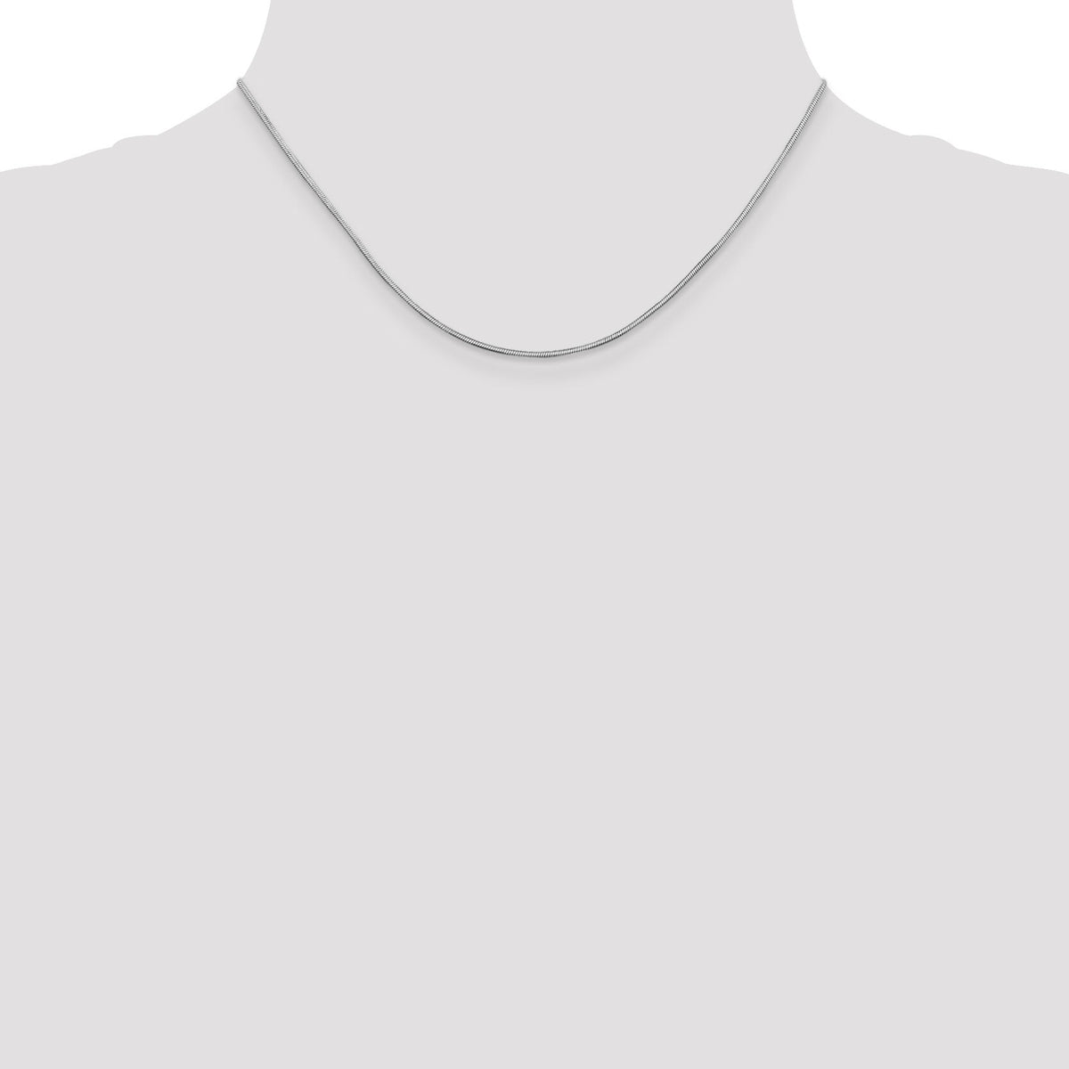 14k White Gold 1mm Octagonal Snake Chain-WOS150-16