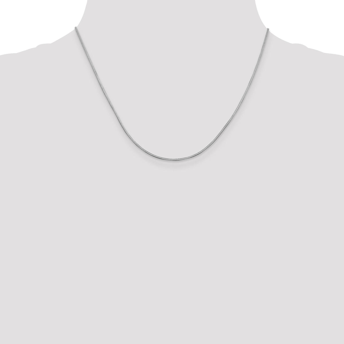 14k White Gold 1mm Octagonal Snake Chain-WOS150-18