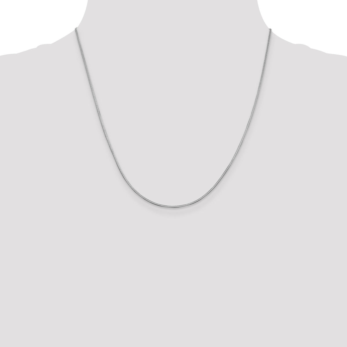 14k White Gold 1mm Octagonal Snake Chain-WOS150-20