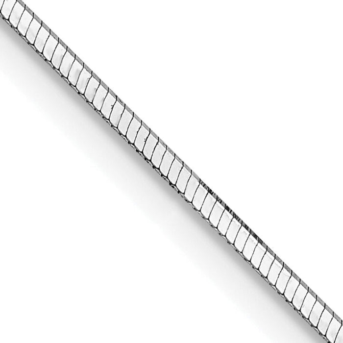 14k White Gold 1mm Octagonal Snake Chain-WOS150-20
