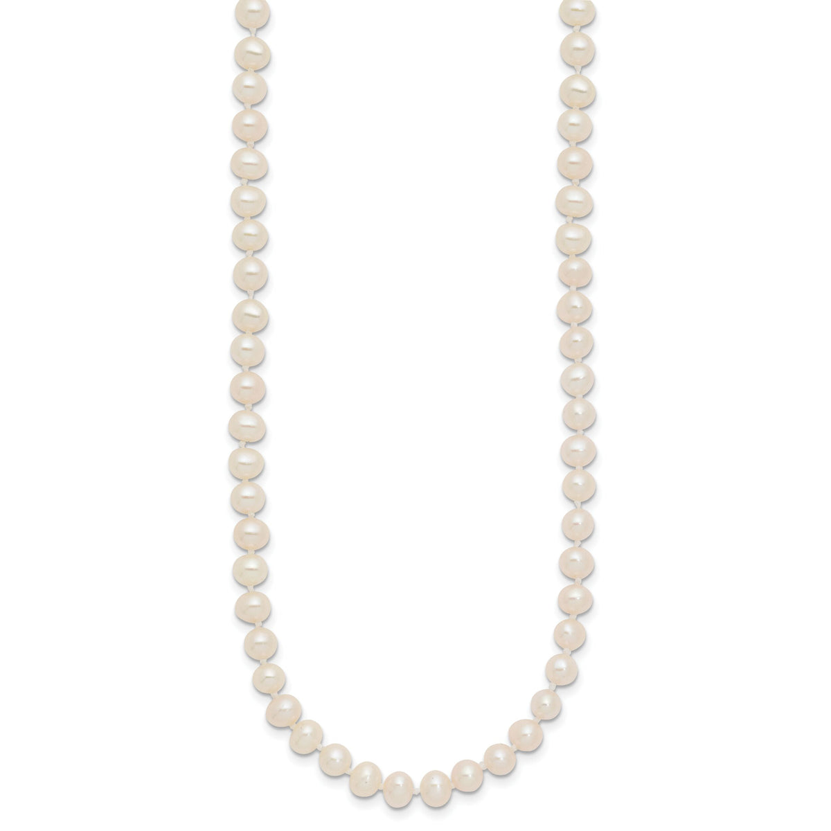 14k 4-5mm White Near Round Freshwater Cultured Pearl Necklace-WPN040-28