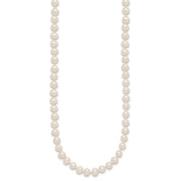 14k 4-5mm White Near Round Freshwater Cultured Pearl Necklace-WPN040-28