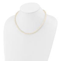 14k 4-5mm White Near Round Freshwater Cultured Pearl Necklace-WPN040-16