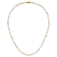14k 4-5mm White Near Round Freshwater Cultured Pearl Necklace-WPN040-16