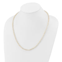 14k 4-5mm White Near Round Freshwater Cultured Pearl Necklace-WPN040-20