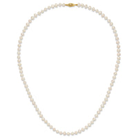 14k 4-5mm White Near Round Freshwater Cultured Pearl Necklace-WPN040-20