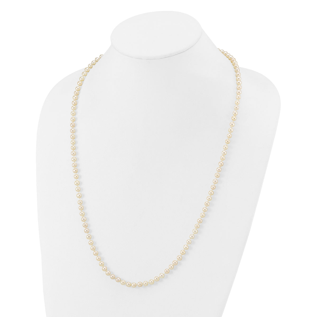 14k 4-5mm White Near Round Freshwater Cultured Pearl Necklace-WPN040-24