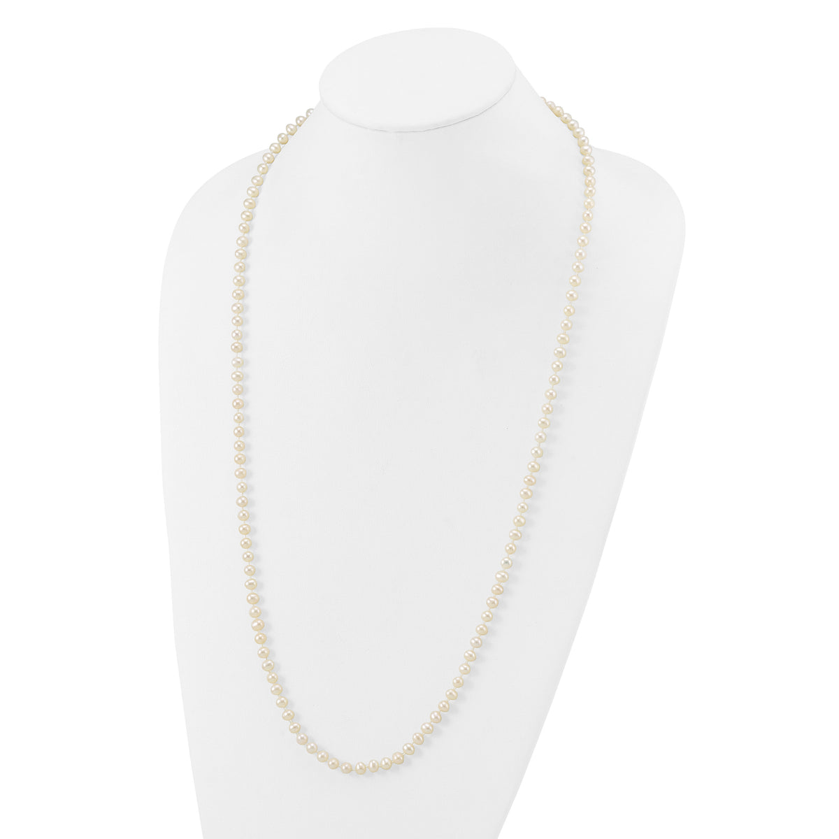 14k 4-5mm White Near Round Freshwater Cultured Pearl Necklace-WPN040-28