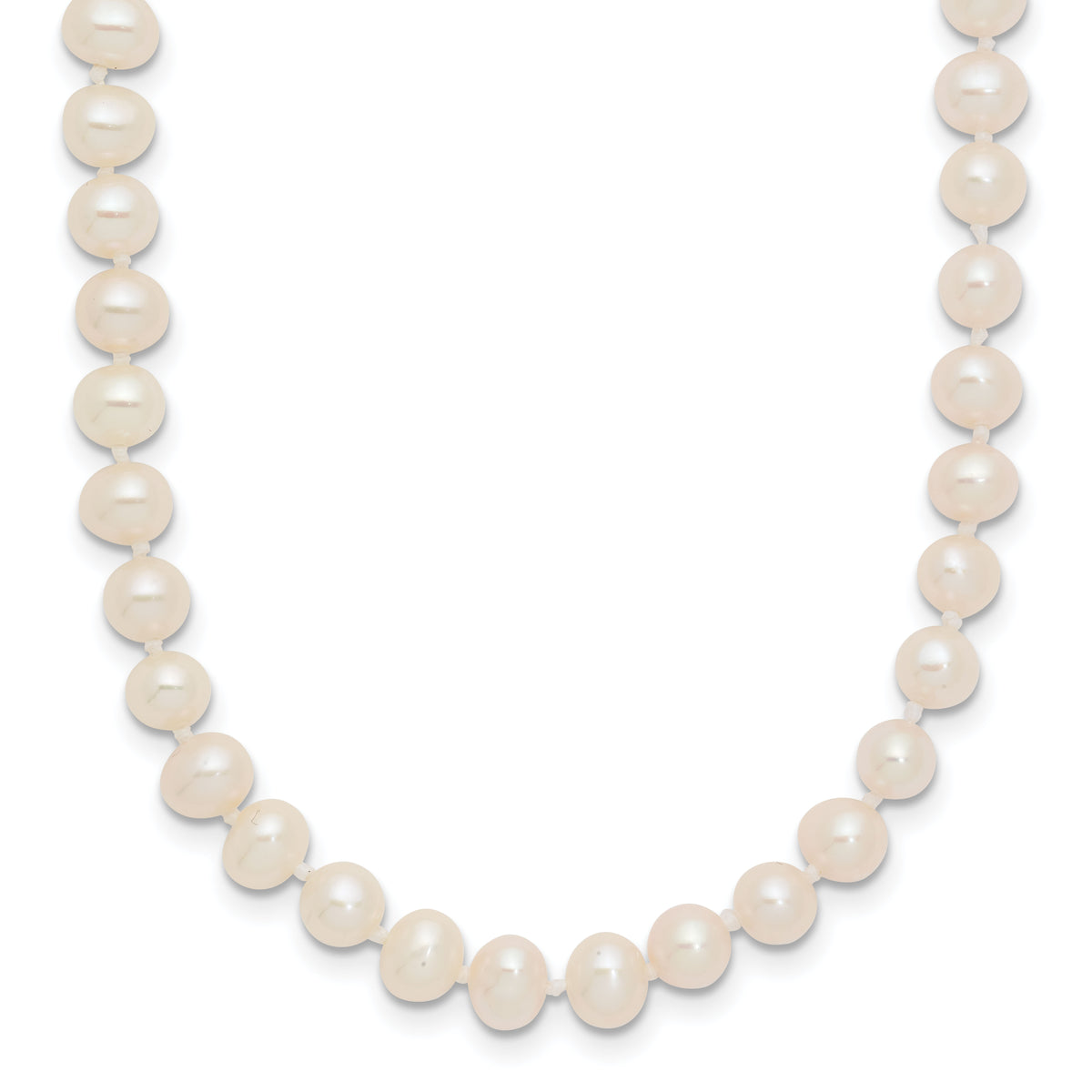 14k 4-5mm White Near Round Freshwater Cultured Pearl Necklace-WPN040-16