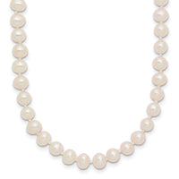 14k 4-5mm White Near Round Freshwater Cultured Pearl Necklace-WPN040-16