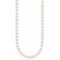 14k 5-6mm White Near Round Freshwater Cultured Pearl Necklace-WPN050-20