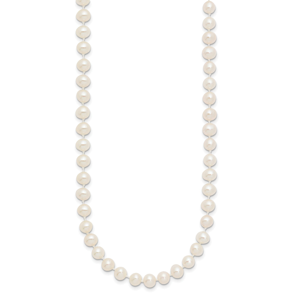 14k 5-6mm White Near Round Freshwater Cultured Pearl Necklace-WPN050-24