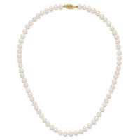 14k 5-6mm White Near Round Freshwater Cultured Pearl Necklace-WPN050-16