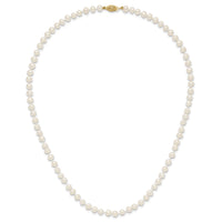 14k 5-6mm White Near Round Freshwater Cultured Pearl Necklace-WPN050-18