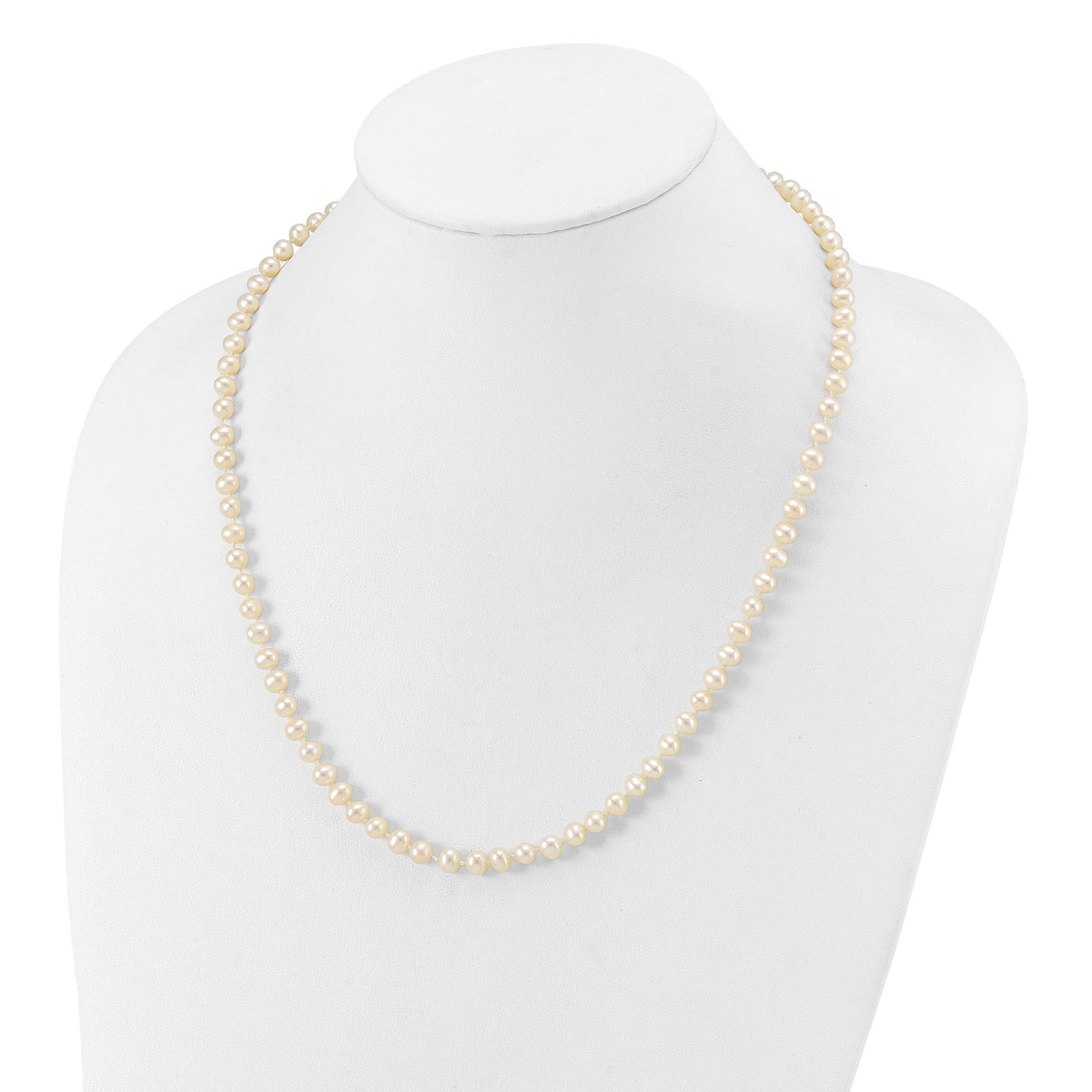14k 5-6mm White Near Round Freshwater Cultured Pearl Necklace-WPN050-20