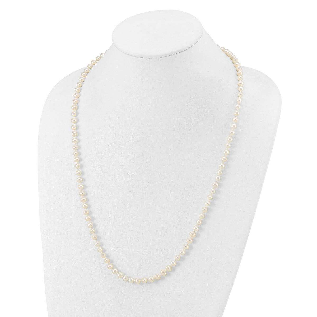 14k 5-6mm White Near Round Freshwater Cultured Pearl Necklace-WPN050-24