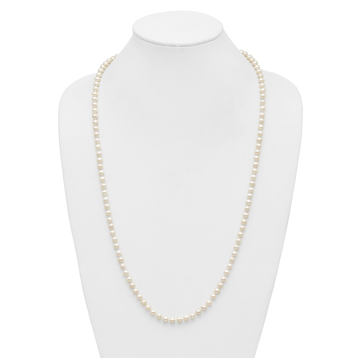 14k 5-6mm White Near Round Freshwater Cultured Pearl Necklace-WPN050-28