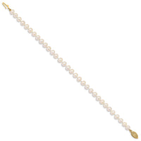 14k 5-6mm White FW Cultured Pearl 8.25in Bracelet-WPN050-8.25