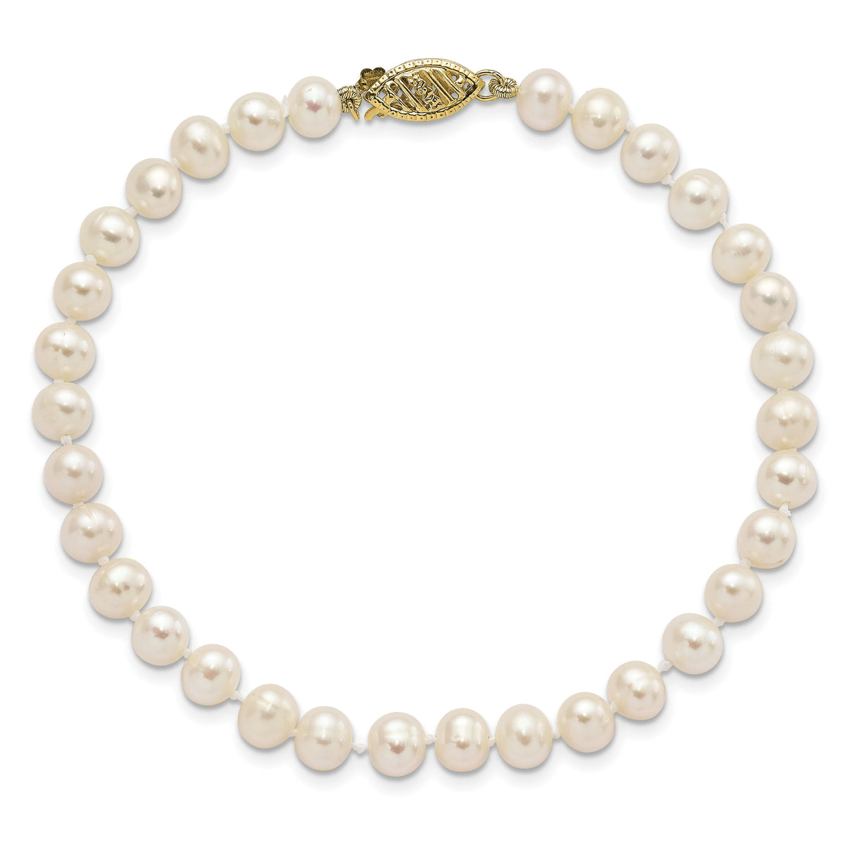 14k 5-6mm White FW Cultured Pearl 8.25in Bracelet-WPN050-8.25