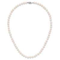 14k WG 5-6mm White Near Round Freshwater Cultured Pearl Necklace-WPN050W-16