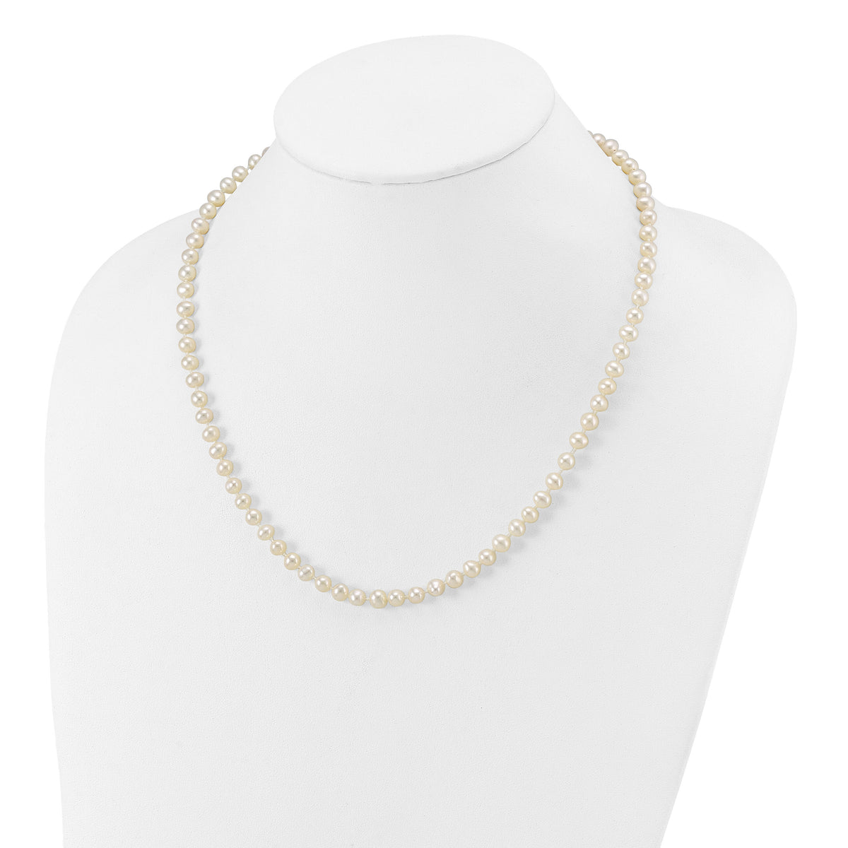 14k WG 5-6mm Near Rnd Wht Freshwater Cultured Pearl 18in Necklace-WPN050W-18