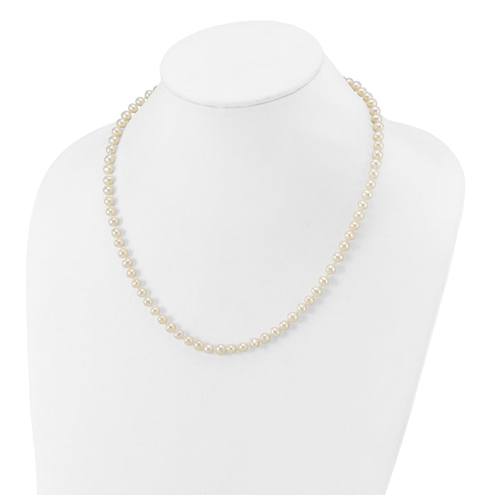 14k WG 5-6mm Near Rnd Wht Freshwater Cultured Pearl 18in Necklace-WPN050W-18