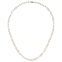 14k WG 5-6mm White Near Round Freshwater Cultured Pearl Necklace-WPN050W-20