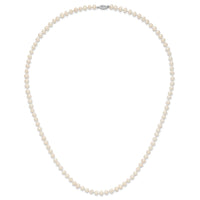 14k WG 5-6mm White Near Round Freshwater Cultured Pearl Necklace-WPN050W-24