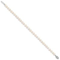 14k WG 5-6mm White FW Cultured Pearl 8.25in Bracelet-WPN050W-8.25