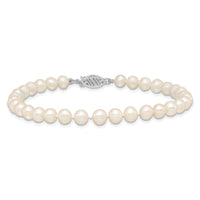 14k WG 5-6mm White FW Cultured Pearl 8.25in Bracelet-WPN050W-8.25