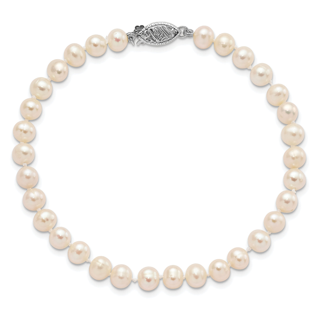 14k WG 5-6mm White FW Cultured Pearl 8.25in Bracelet-WPN050W-8.25