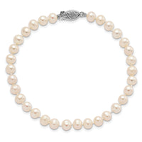 14k WG 5-6mm White FW Cultured Pearl 8.25in Bracelet-WPN050W-8.25