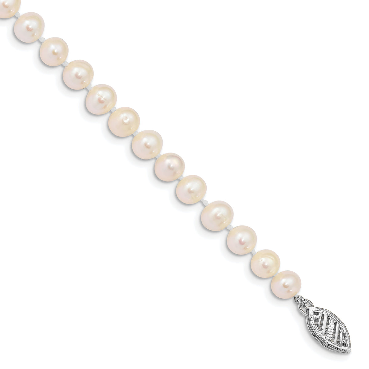 14k WG 5-6mm White FW Cultured Pearl 8.25in Bracelet-WPN050W-8.25